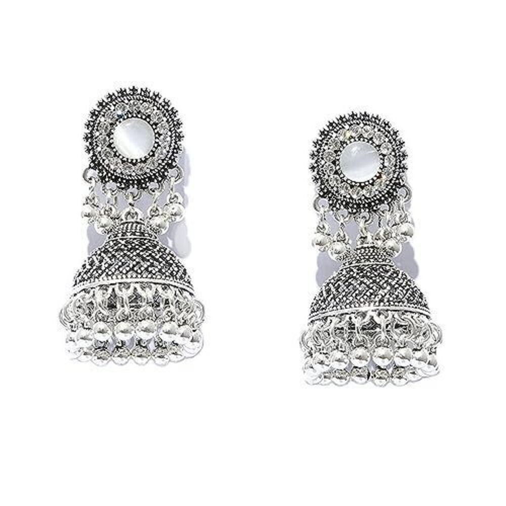 6721 Boho Bell Chandelier Dangle Earrings Girls Turquoise Vintage Crystal